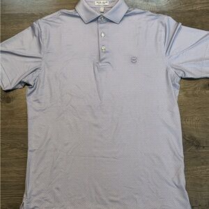 Peter Millar Light Blue Micro-Pattern Polo